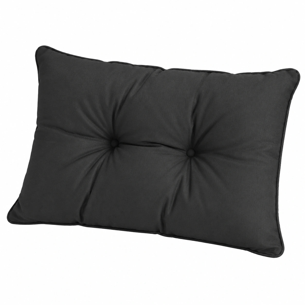 POKAR Hochwertiges Rückenkissen 50x40x10 cm - Wasserfestes Loungekissen für Garten- und Rattanmöbel - Öko-Tex zertifiziert, Hergestellt in der EU - Farbe Anthrazit