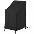 Wasserdichte Abdeckung für Garten- und Balkonstapelstühle, atmungsaktiver Schutz, 210D Oxford, Schwarz (120x65x65x80 cm)