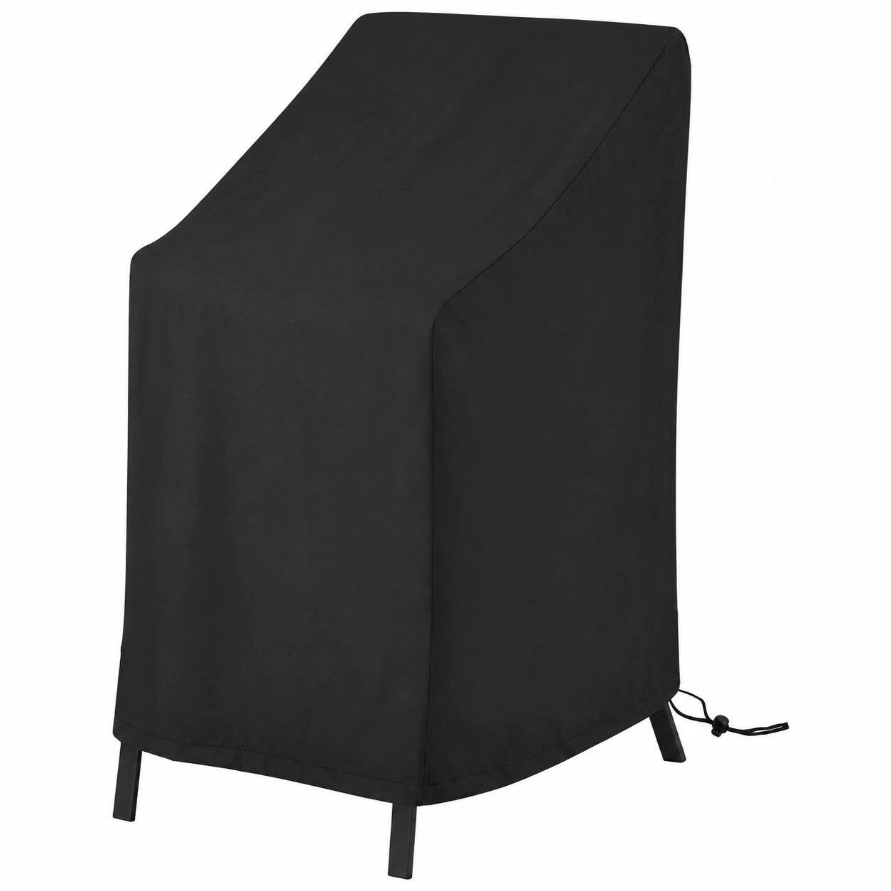 Wasserdichte Abdeckung für Garten- und Balkonstapelstühle, atmungsaktiver Schutz, 210D Oxford, Schwarz (120x65x65x80 cm)