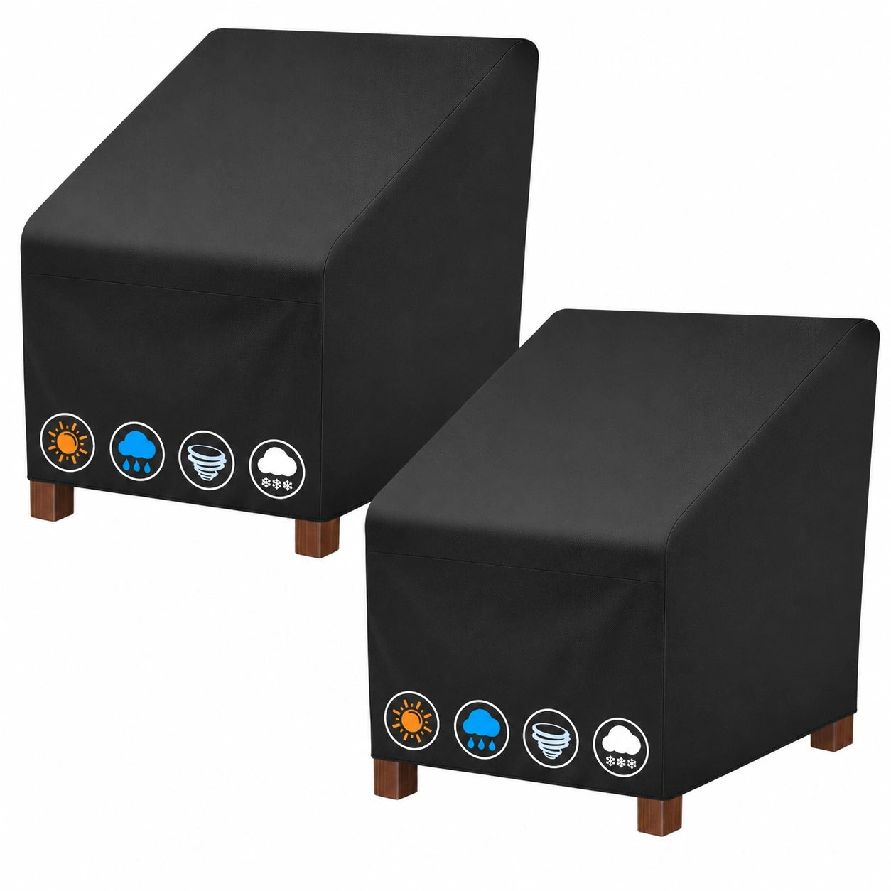Wasserdichte Schutzhülle für Gartenstühle, 600D Oxford, 81x81x91 cm, Set mit 2 Stück