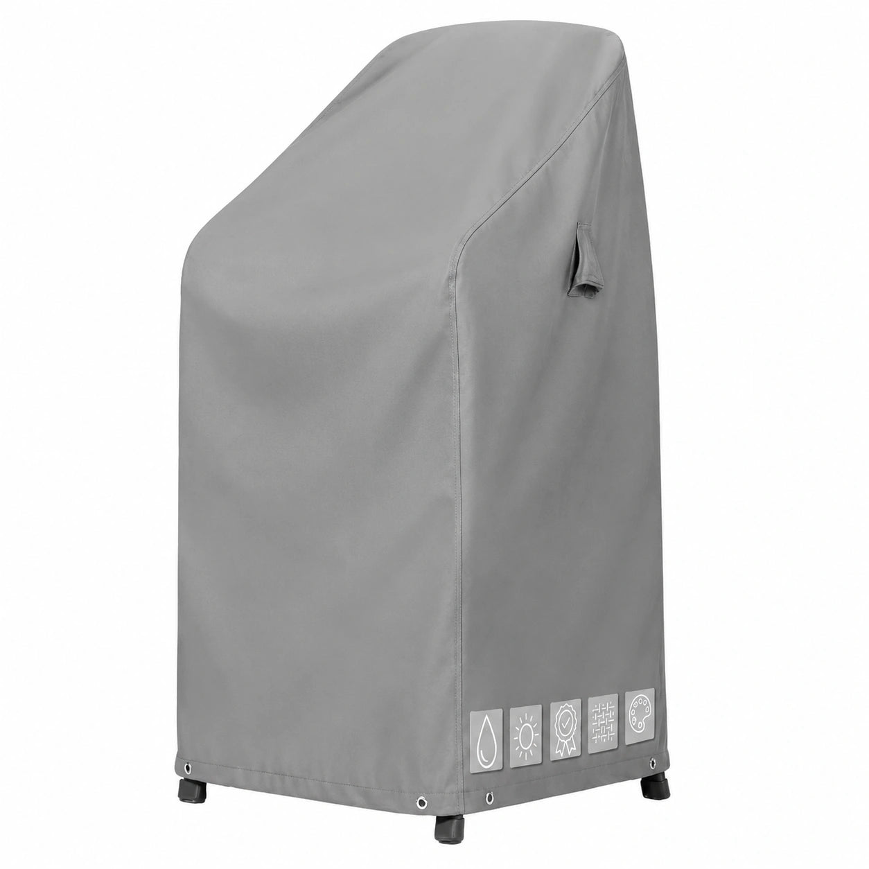 Gartenstuhl Abdeckung, 66x66x80/120 cm, Grau, Oxford 600D, Wasserdicht und UV-beständig