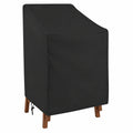 Wetterfeste Gartenstuhl-Abdeckung, UV-beständige Schutzhülle für Stapelstühle, 210D wasserdichte Abdeckhaube 65x65x80/120 cm (Schwarz)