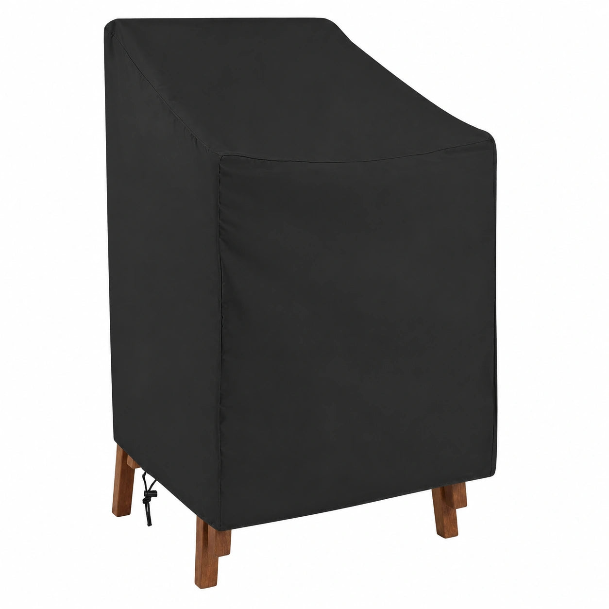 Wetterfeste Gartenstuhl-Abdeckung, UV-beständige Schutzhülle für Stapelstühle, 210D wasserdichte Abdeckhaube 65x65x80/120 cm (Schwarz)