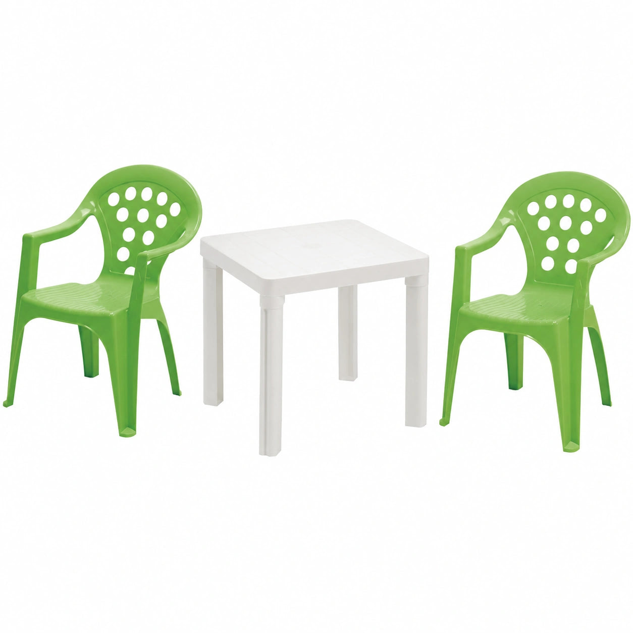 Hline Kindersitzgruppe für den Garten - Tisch und 2 Stühle in Grün