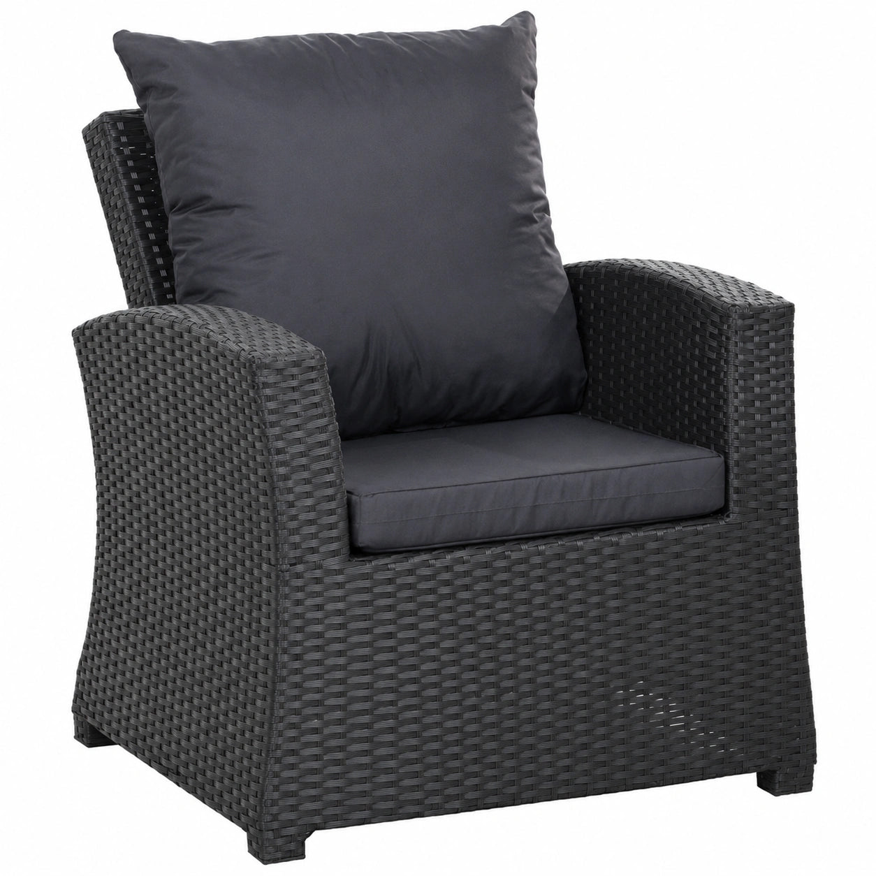 Modernes Outdoor-Kissen für Gartenmöbel, wetterfest und abriebfest, Schwarz, 100% Polyester