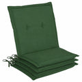 Beautissu Niedriglehner Sitzauflagen Set 4er - Gartenstühle 100x50x6 cm, Dunkelgrün