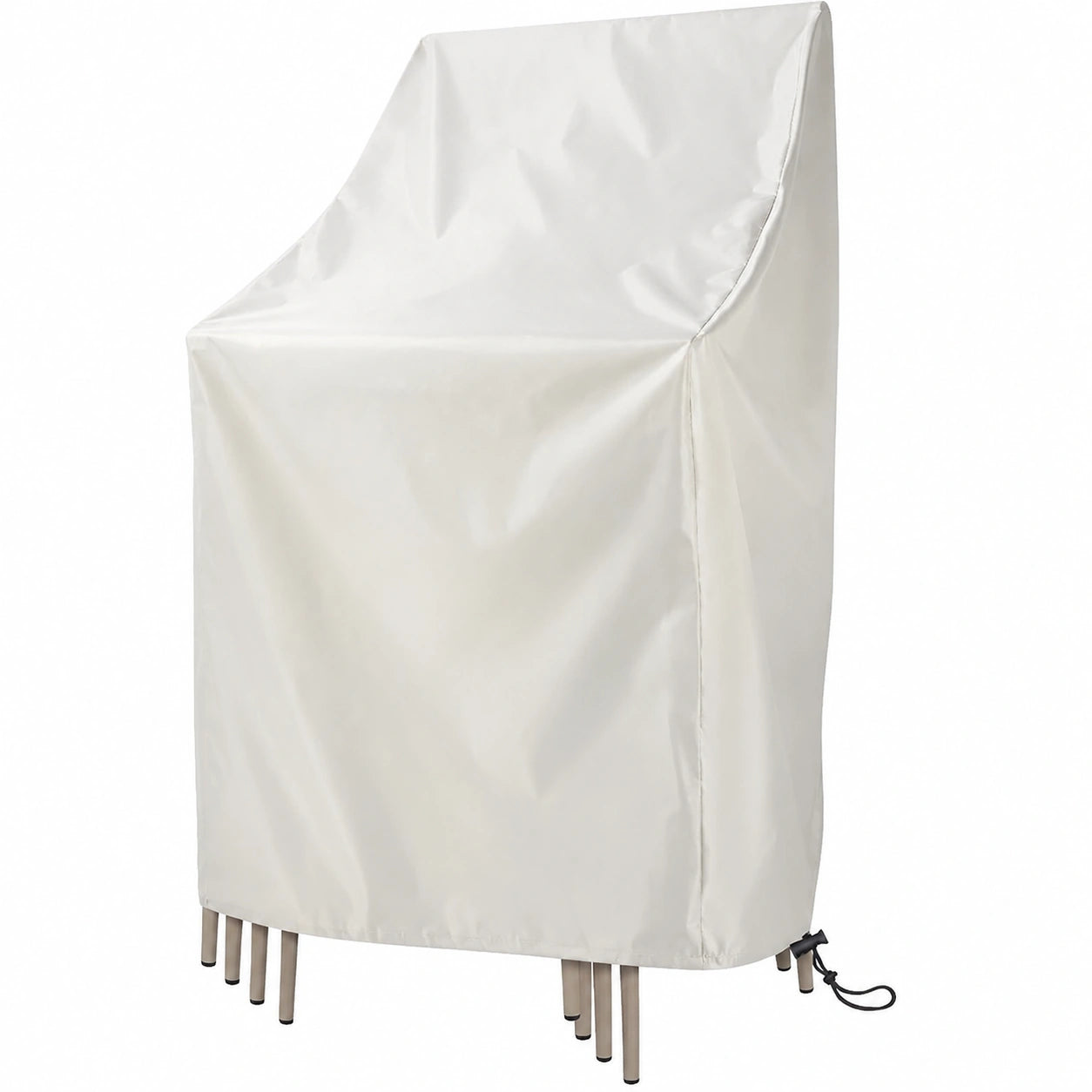 Wasserdichte Schutzhülle für Gartenstühle, UV-beständig, Windschutz-Abdeckung aus Oxford-Stoff für Hochlehner und Stapelstühle (2er Set, Beige)
