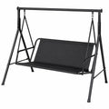 Garten-Schaukelsitzbezug Wasserdicht 900D Oxford, Schwarz, 2/3-Sitzer