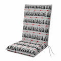Hochlehner Gartenstuhlauflage mit Katzenmuster - 118x48x5cm, Baumwolle & Polyester