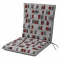 Doppler Gartenstuhl-Auflage mit Häuser-Design, 100x48x5cm, Baumwolle-Polyester, Komfortkissen