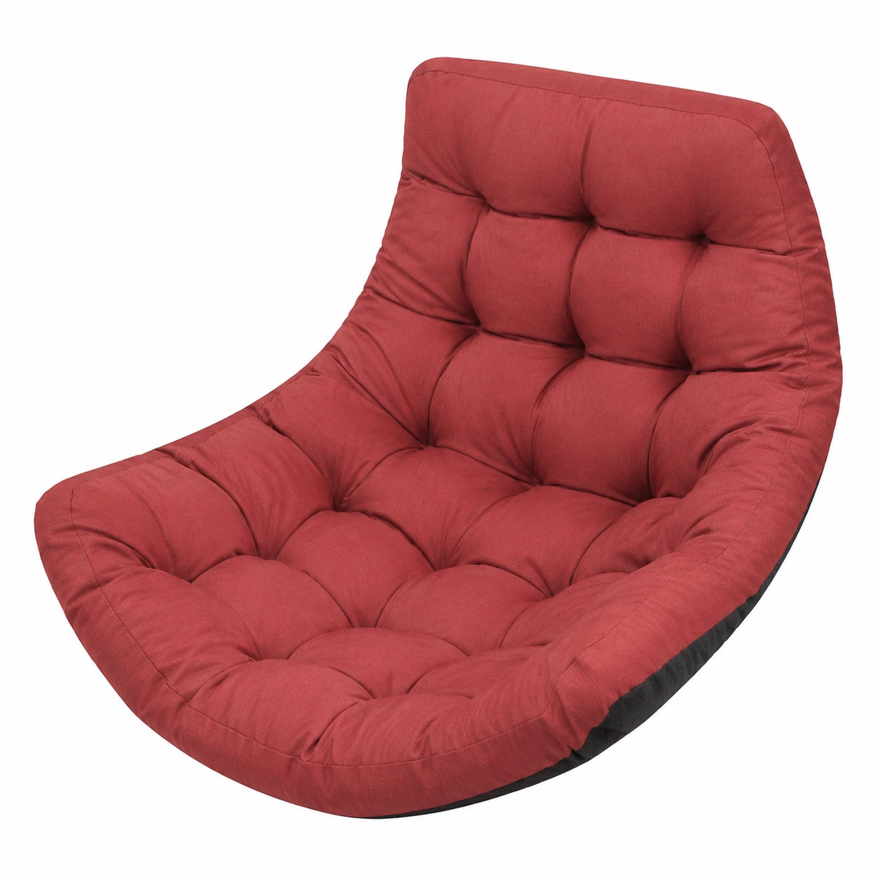 Premium Hängesessel Kissen Set für Rattan Schaukel, Rund & Rückenpolster, Indoor/Outdoor, Rot Oxford