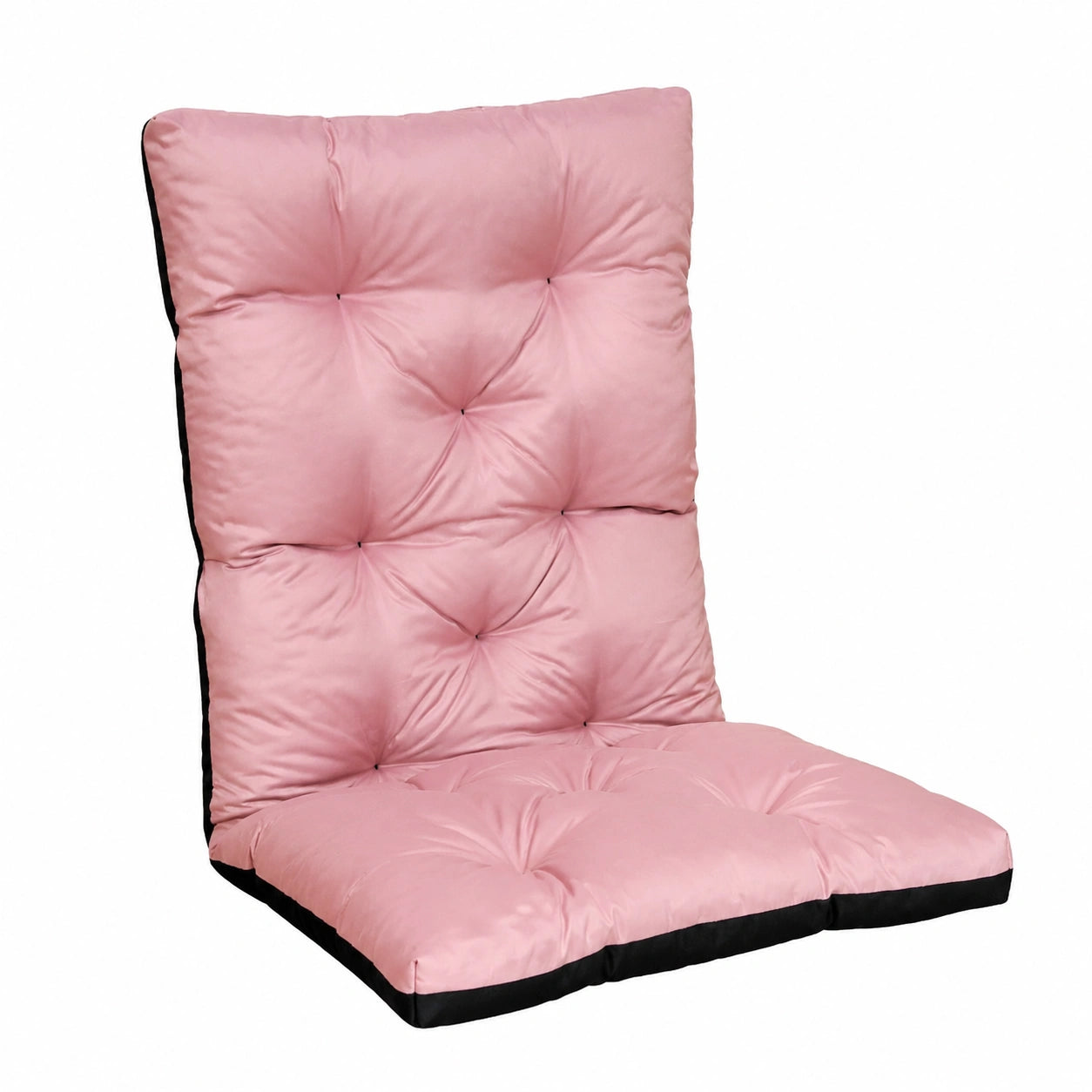 Wasserabweisende Gartenstuhlauflagen mit hoher Rückenlehne, Komfortable Kissen für Balkon und Terrasse, Rosa, 120x50x8cm, Set von 6