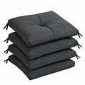 Wetterfestes Sitzkissen Set 45x45 cm für Gartenstühle - 4 Stück - Schwarz