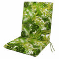 Bequeme Niedriglehner-Gartenstuhlauflage mit Palmenmotiv, 100x48x6cm, Baumwolle & Polyester