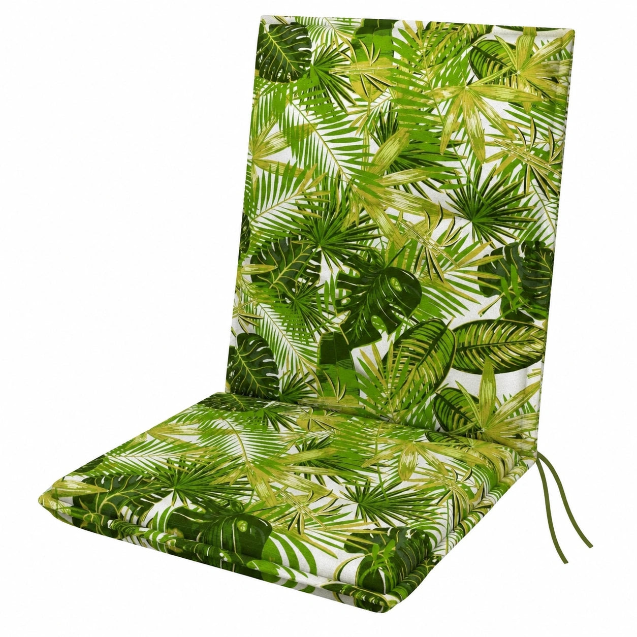 Bequeme Niedriglehner-Gartenstuhlauflage mit Palmenmotiv, 100x48x6cm, Baumwolle & Polyester